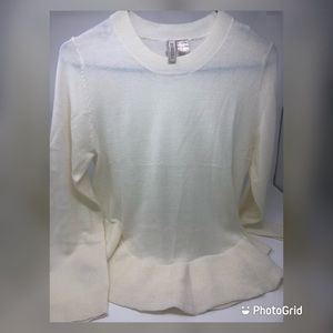 H&M peplum beige sweater in M. Never worn!